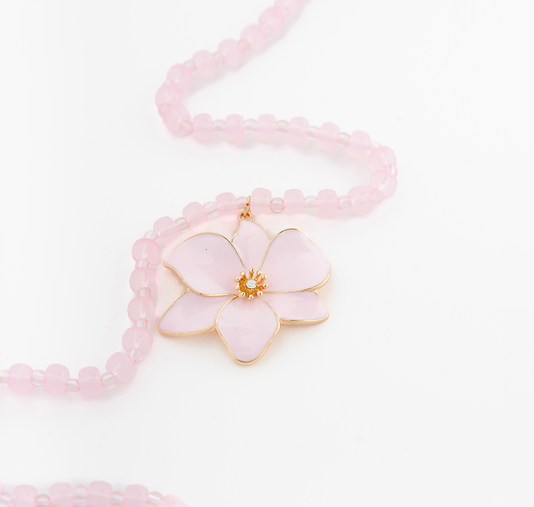 Колье Мармалато, цвет розовый-золото-прозрачный #4