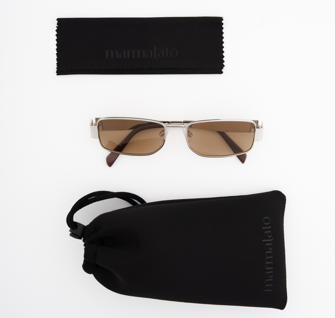 Очки солнцезащитные с поляризацией бежевые-серебро Мармалато, цвет бежевый-серебро #8