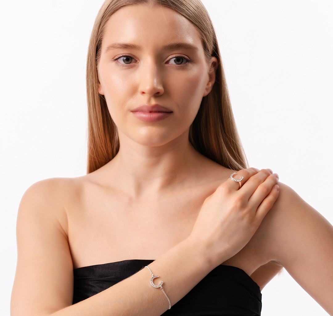 Браслет Мармалато, цвет белое серебро-прозрачный #2