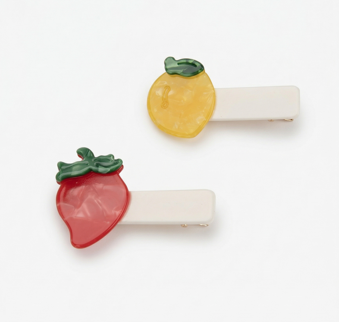 Набор зажимов (2 шт) Мармалато, цвет бежевый-красный-мультиколор #3