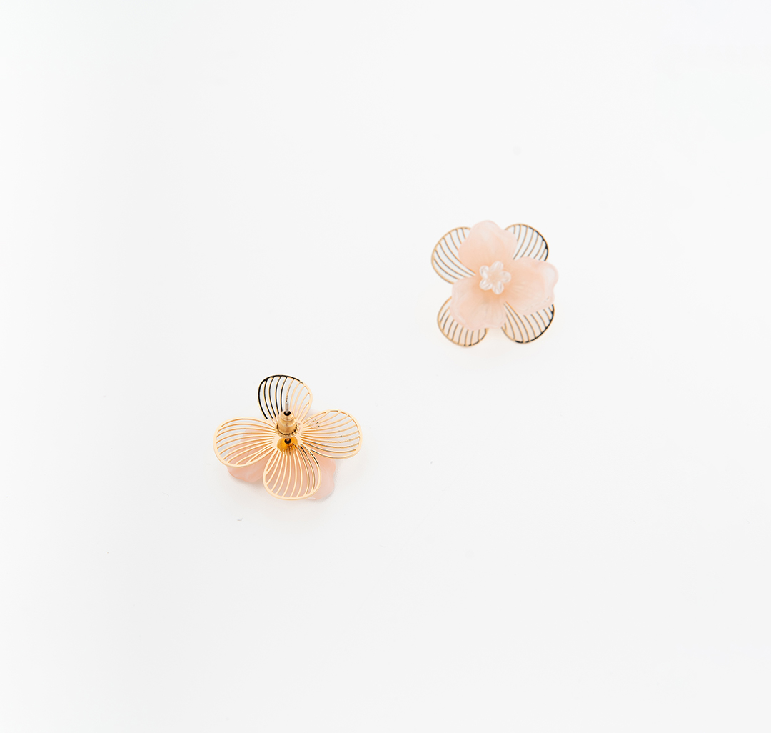 Серьги Мармалато, цвет золото-розовый-белый #2