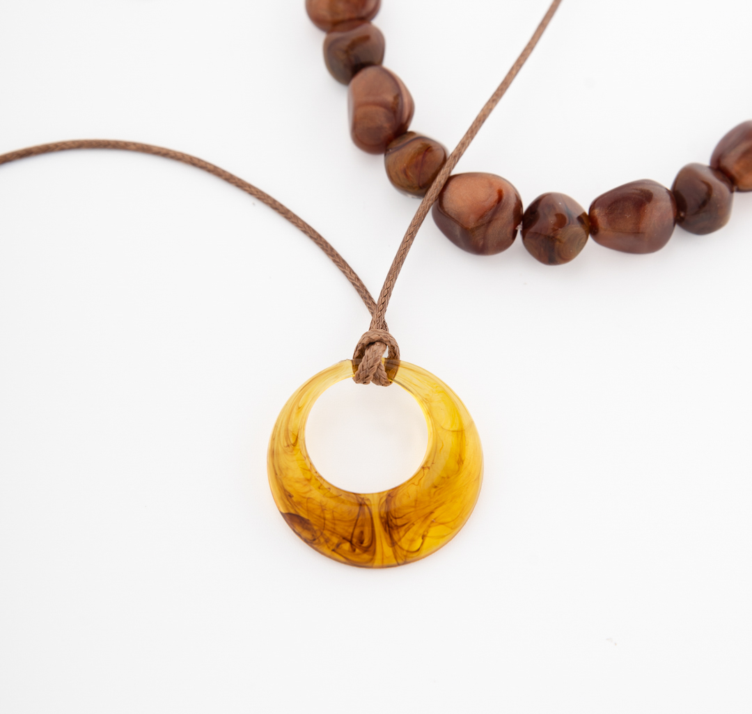 Набор колье (2 шт) Мармалато, цвет коричневый-золото #7