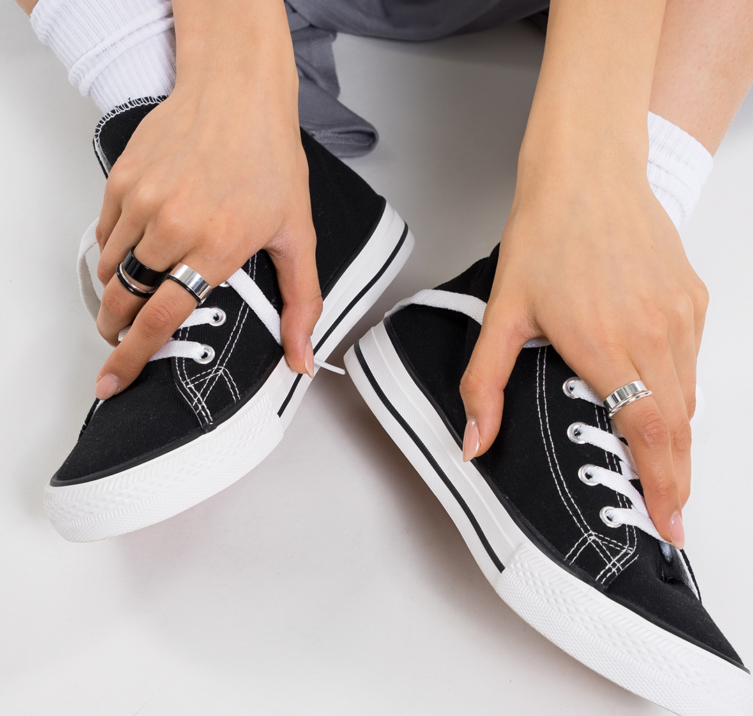 Набор колец (7 шт) Мармалато, цвет белое серебро-черный #2