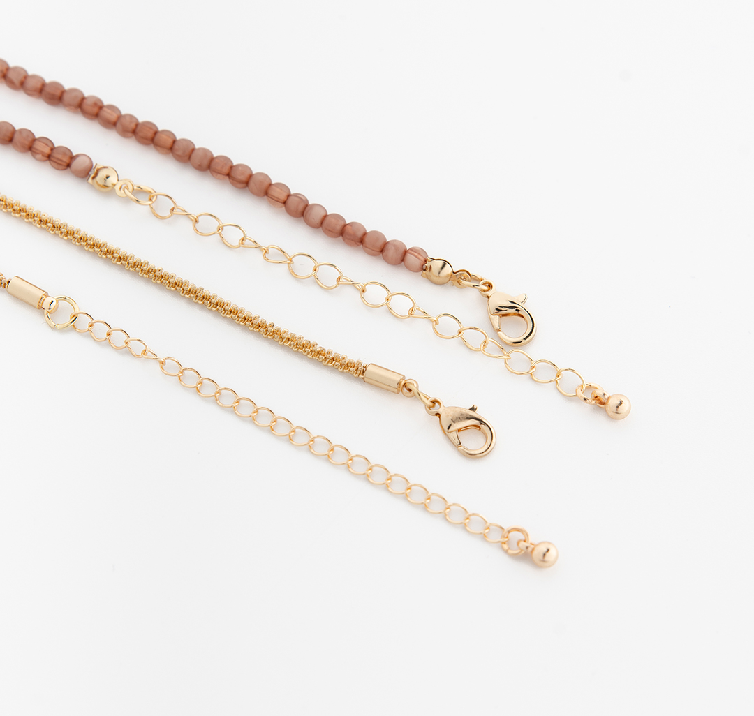 Набор колье (2 шт) Мармалато, цвет бежевый-золото #5