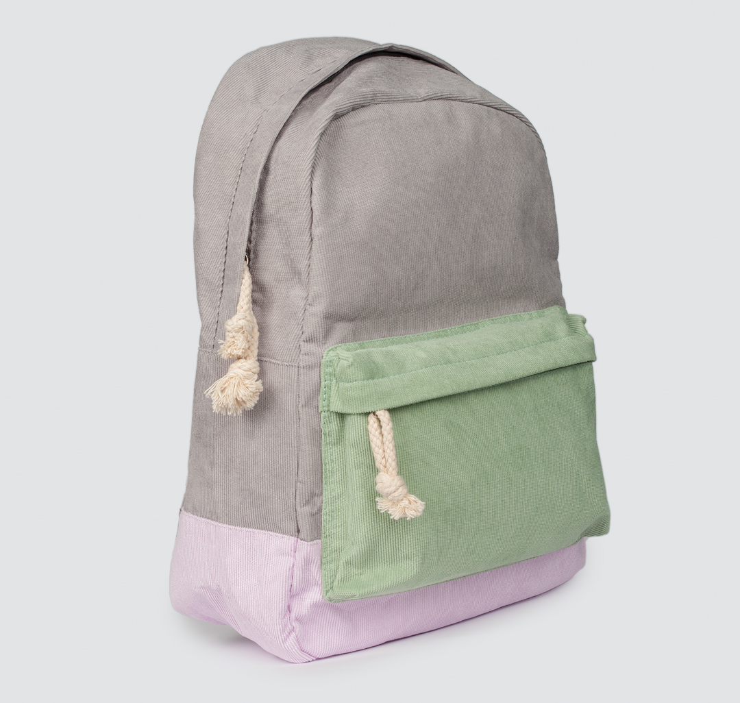 Рюкзак женский текстильный Мармалато, цвет Серый-мятный-розовый #5