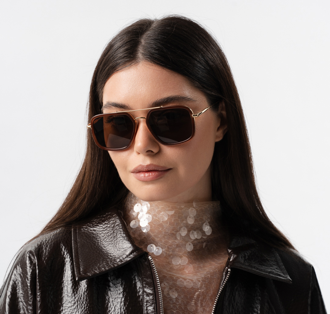 Очки с чехлом Мармалато, цвет коричневый-золото #2