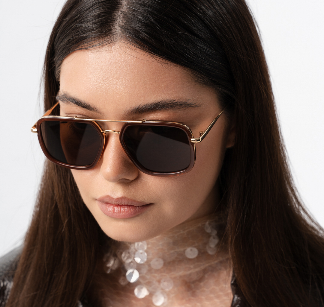 Очки с чехлом Мармалато, цвет коричневый-золото #3