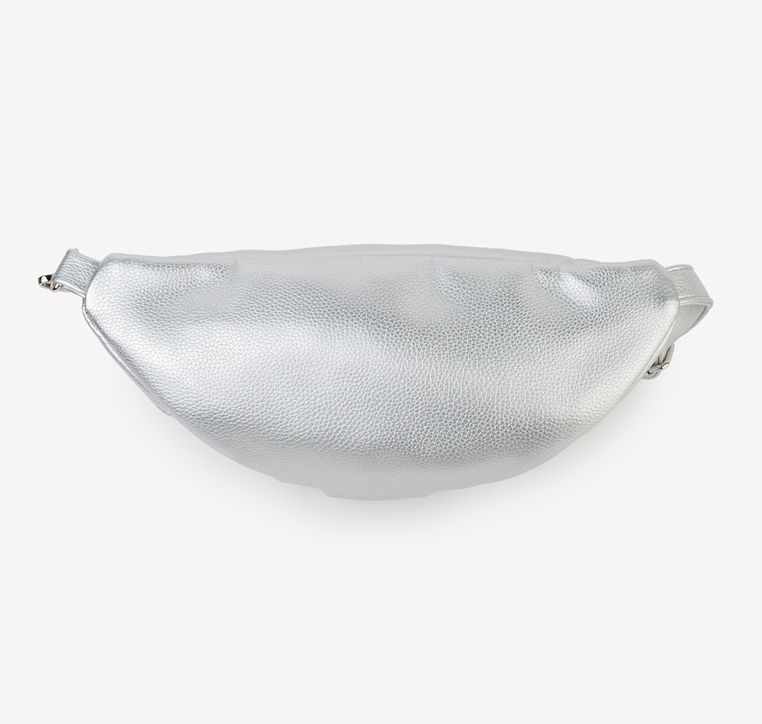 Женская кожаная поясная сумка Мармалато, цвет Серебро #5
