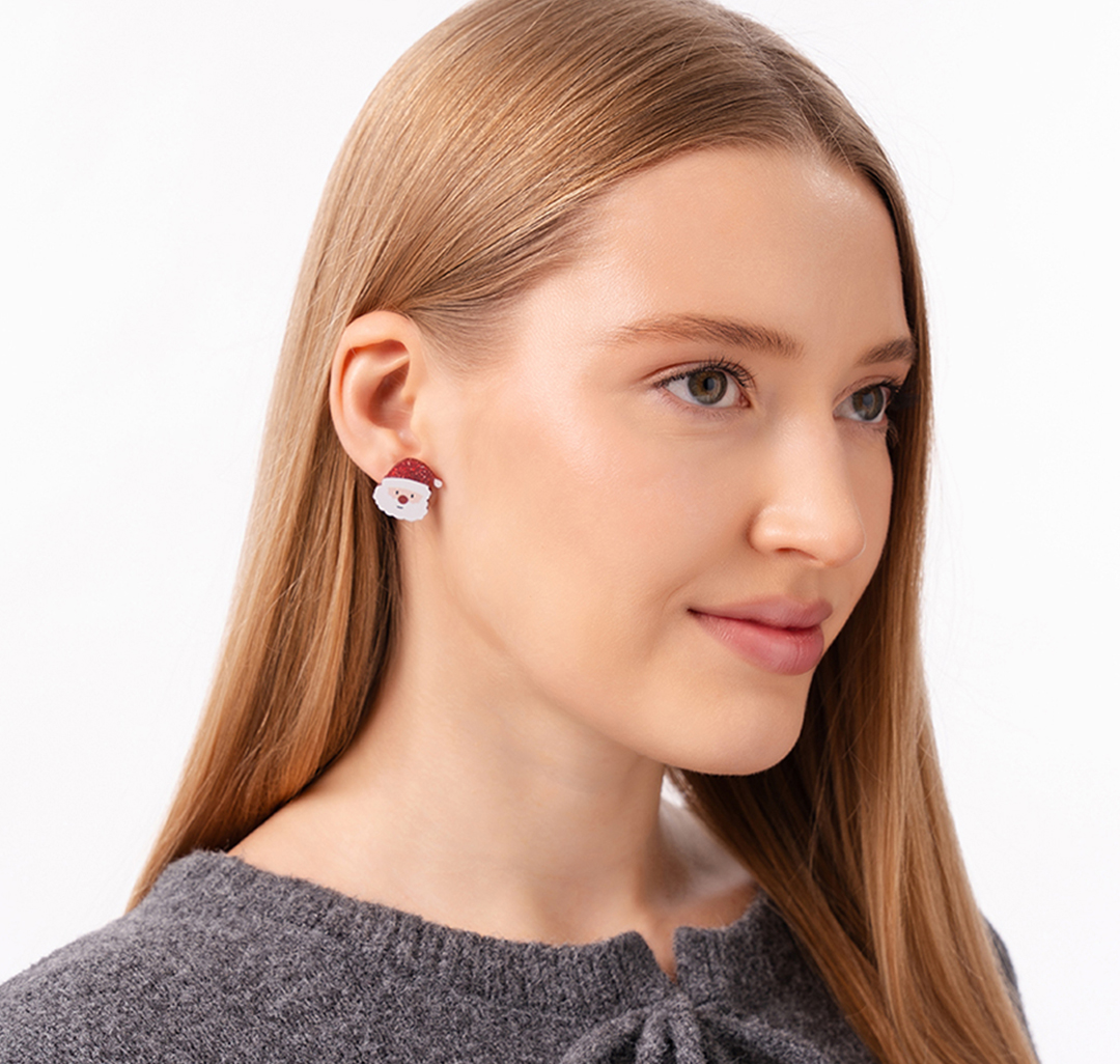 Набор серег (2 пары) Мармалато, цвет зеленый-белый-красный #3