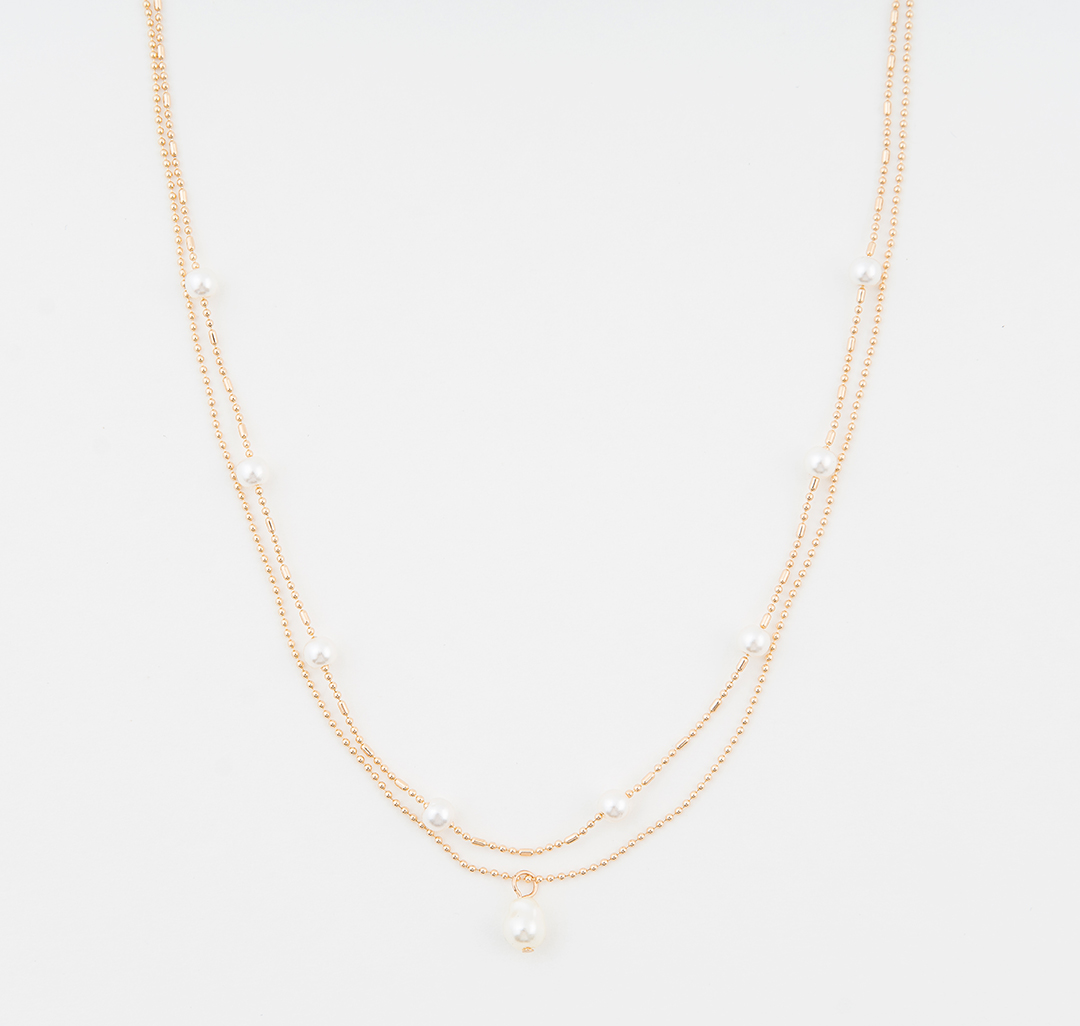 Набор колье (2 шт) Мармалато, цвет золото-жемчуг #1