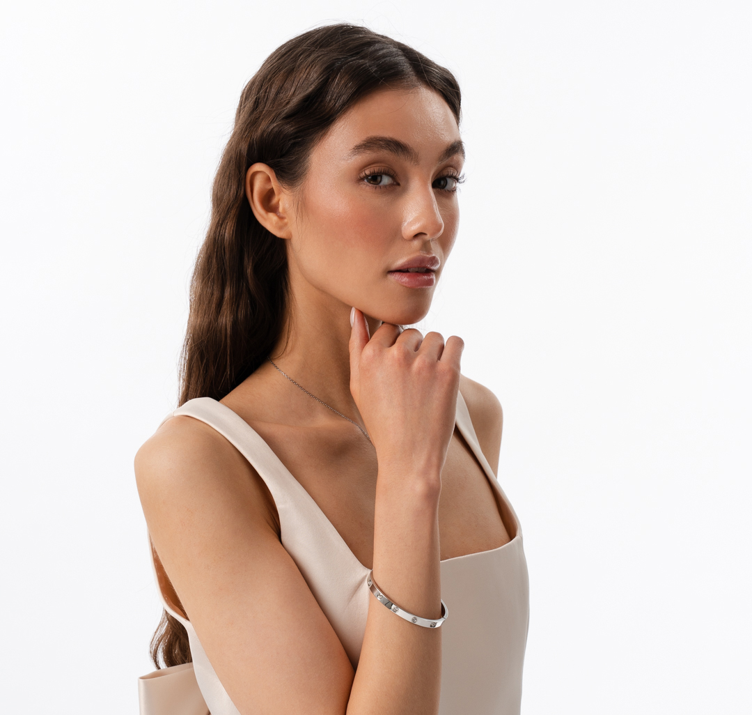 Браслет Мармалато, цвет Серебро-прозрачный #2