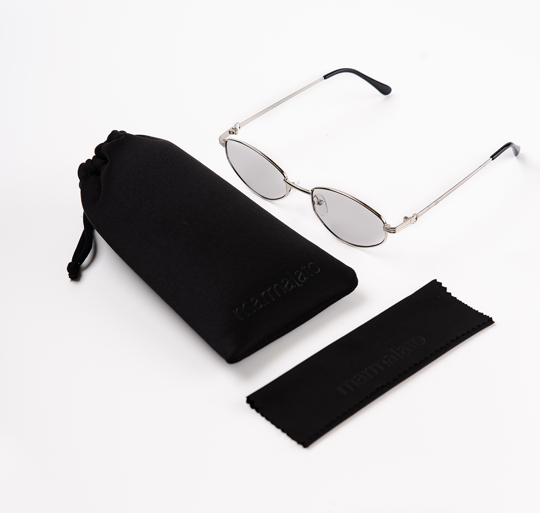 Очки с чехлом Мармалато, цвет Серебро-серый-черный #7