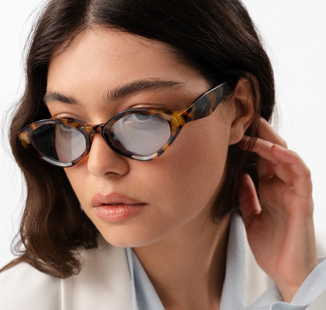 Очки с чехлом Мармалато, цвет коричневый-бежевый-голубой #1