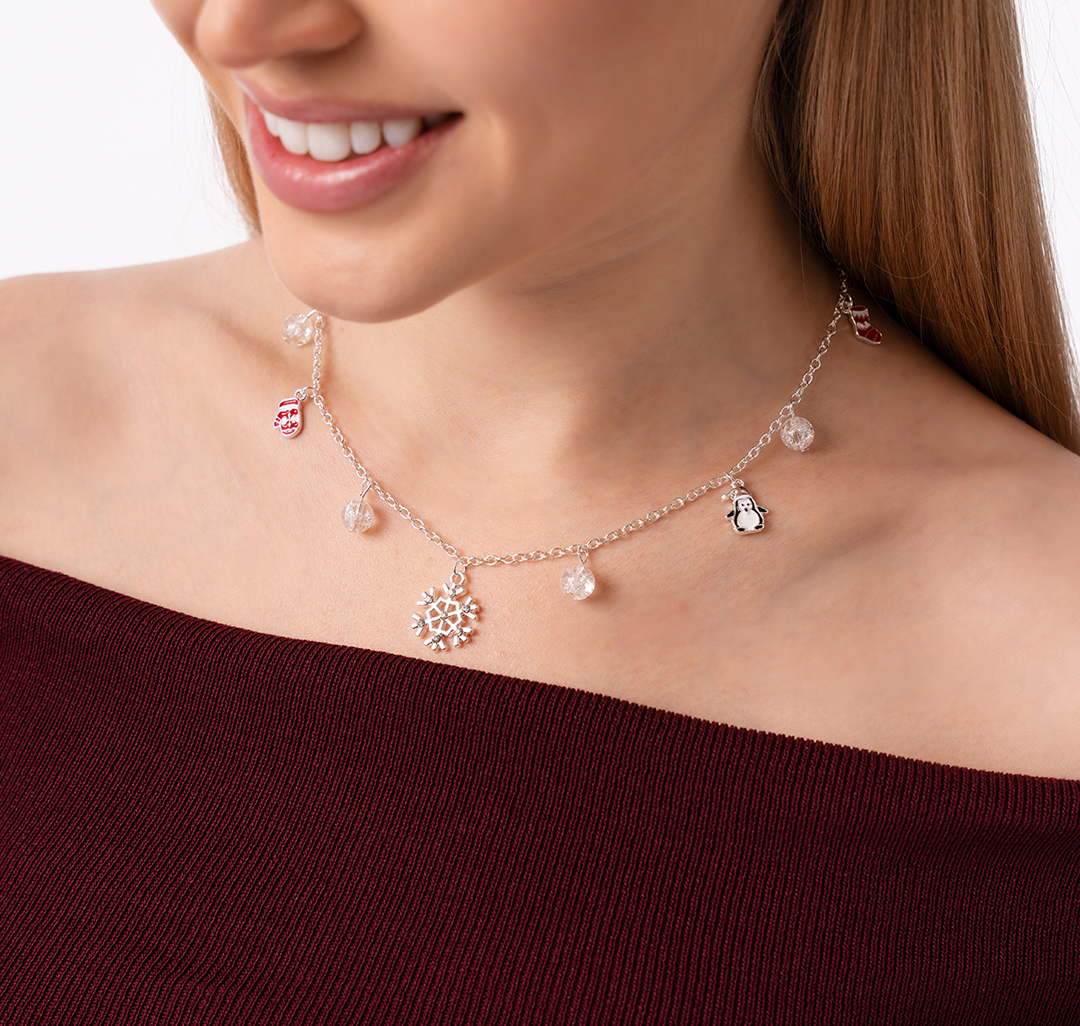 Колье Мармалато, цвет Белое серебро-мультиколор #5