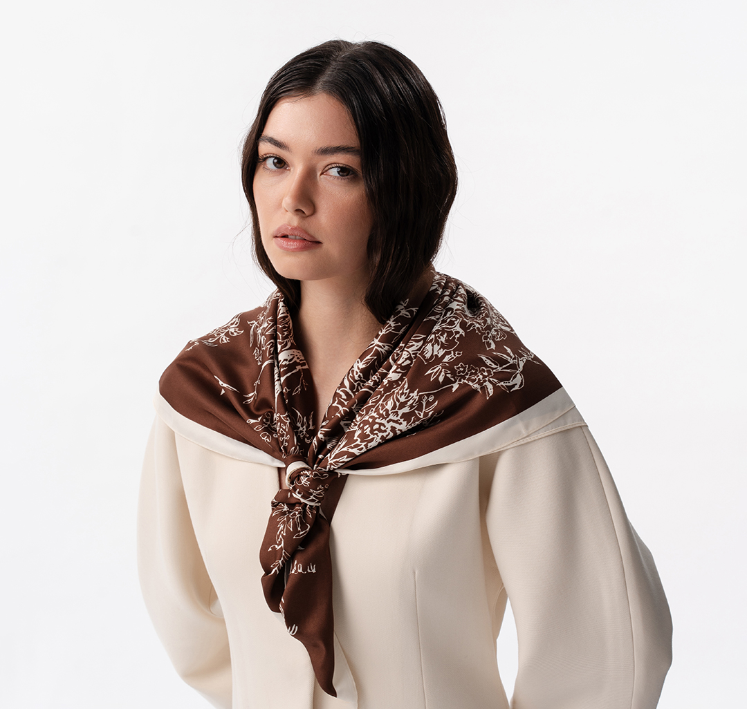 Платок Мармалато, цвет шоколадный-молочный #1