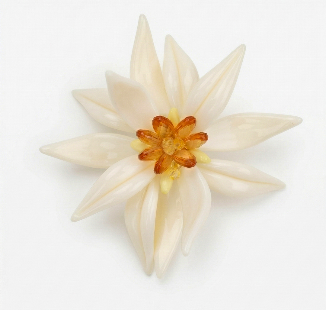 Брошь Мармалато, цвет молочный-коричневый-прозрачный #3