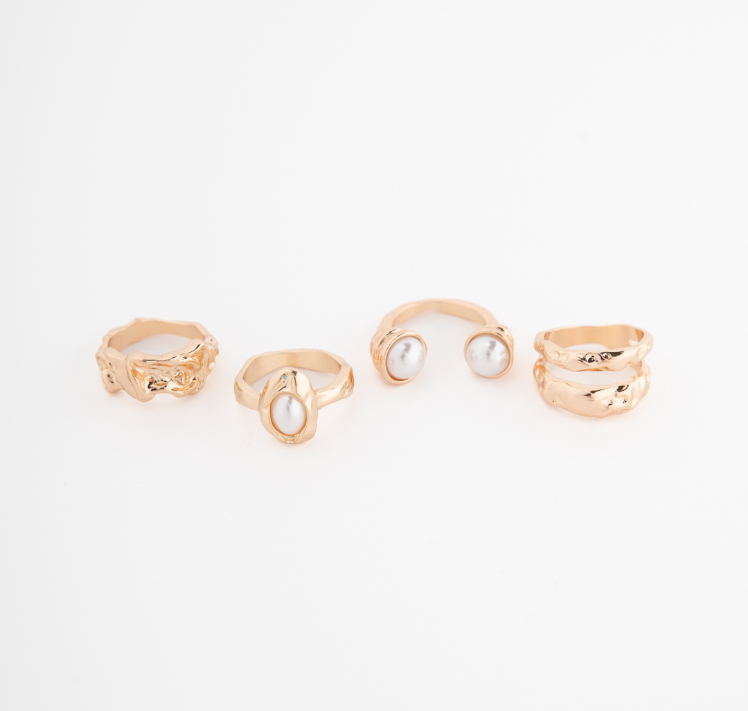 Набор колец (4 шт) Мармалато, цвет золото #4