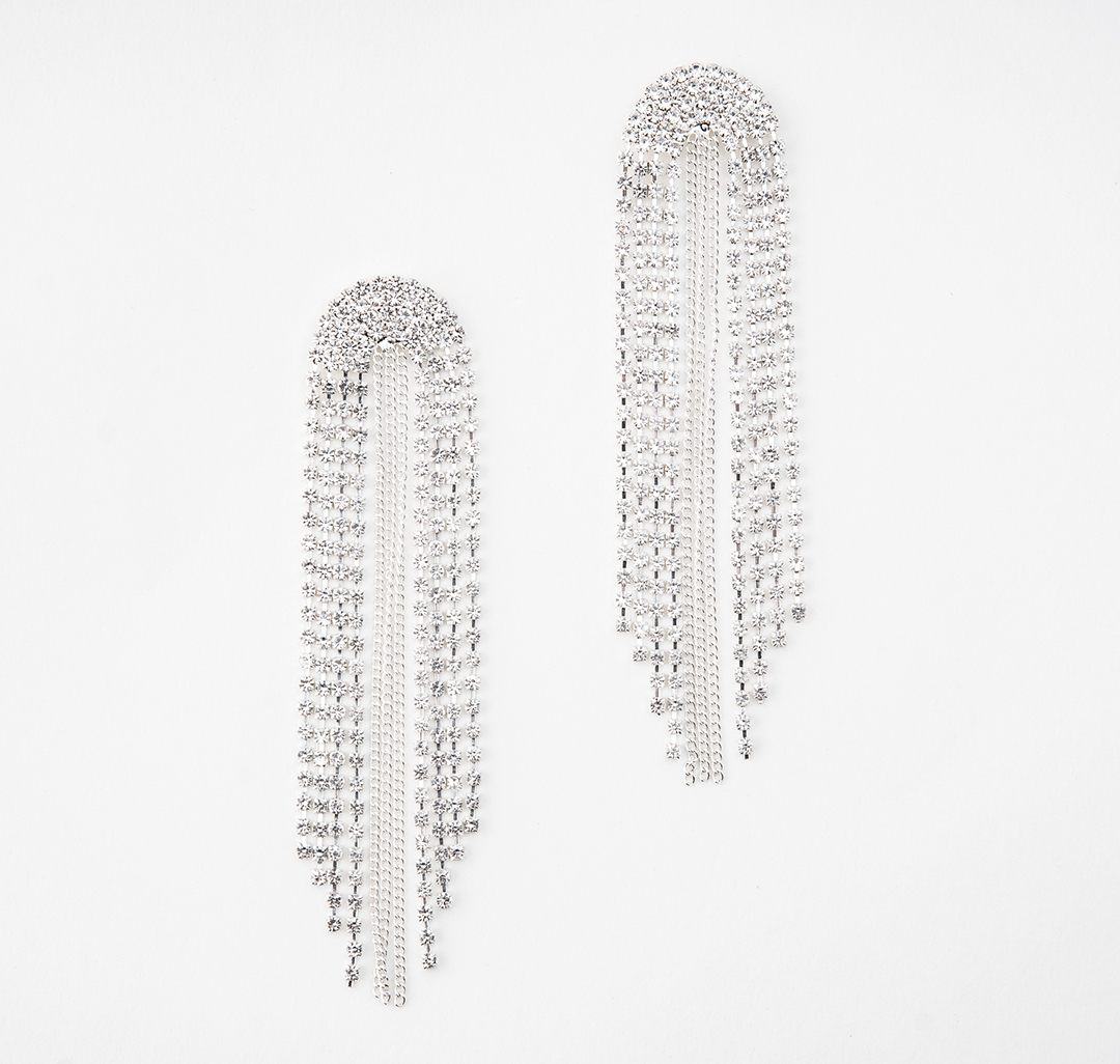 Серьги Мармалато, цвет белое серебро-прозрачный #1