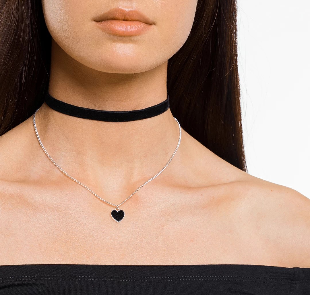 Чокер Мармалато, цвет черный-белое серебро #4