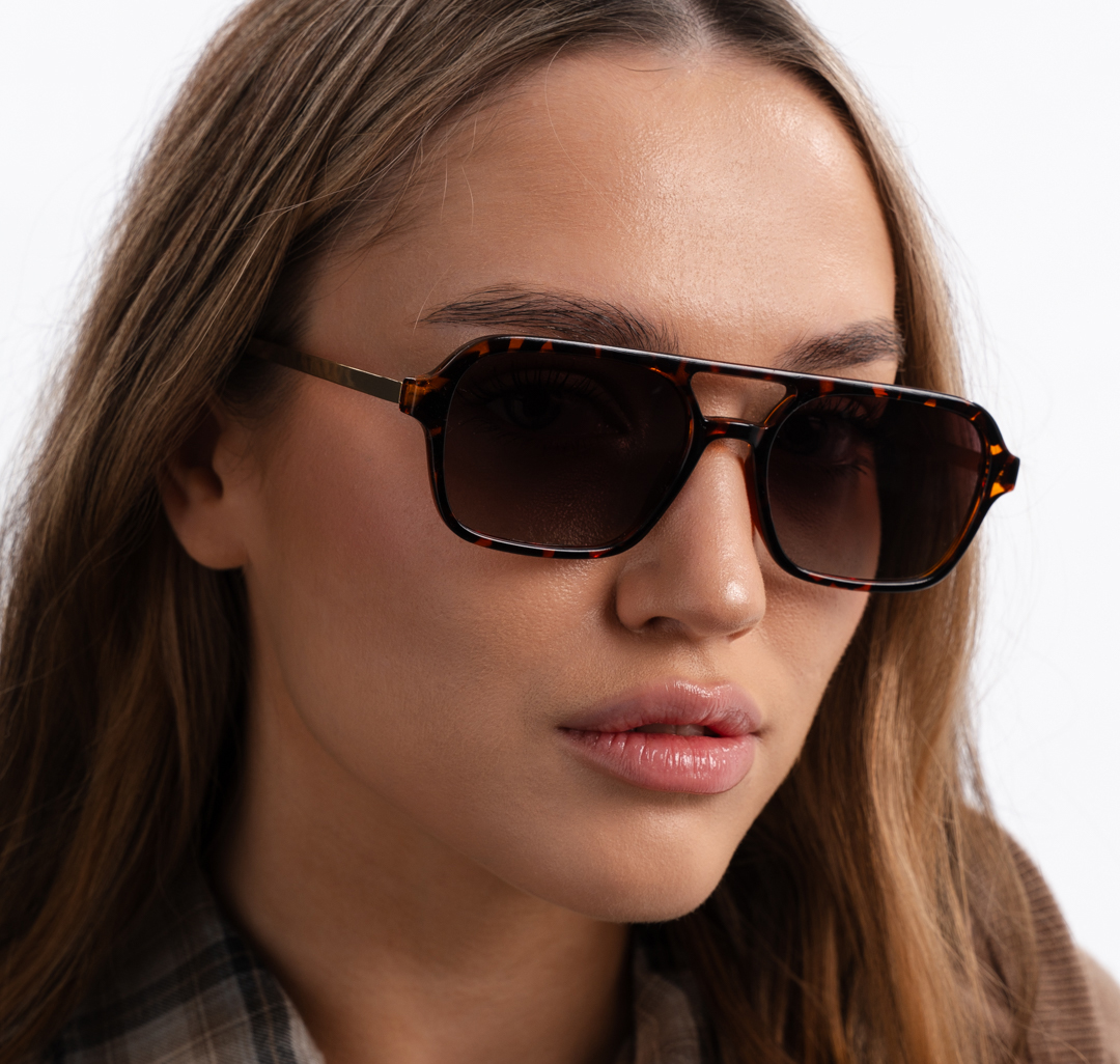 Очки с чехлом Мармалато, цвет Коричневый-бежевый-золото #1