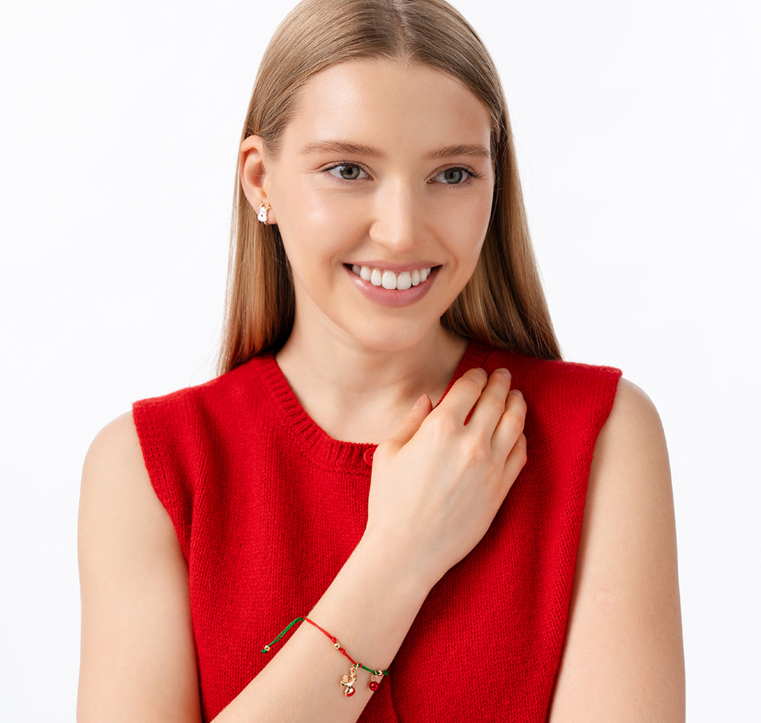 Браслет Мармалато, цвет Зеленый-красный-золото #2