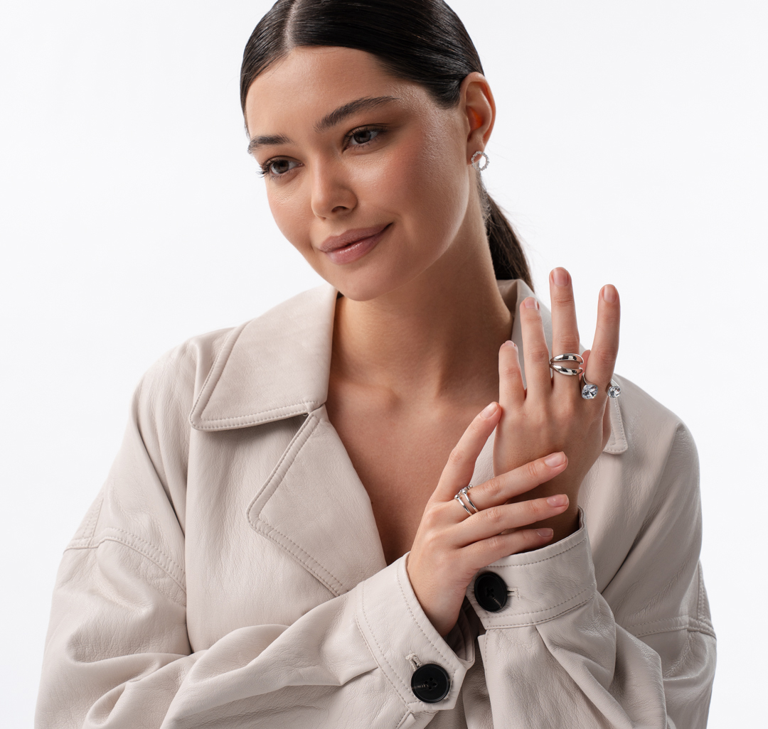 Набор колец (3 шт) Мармалато, цвет серебро #2