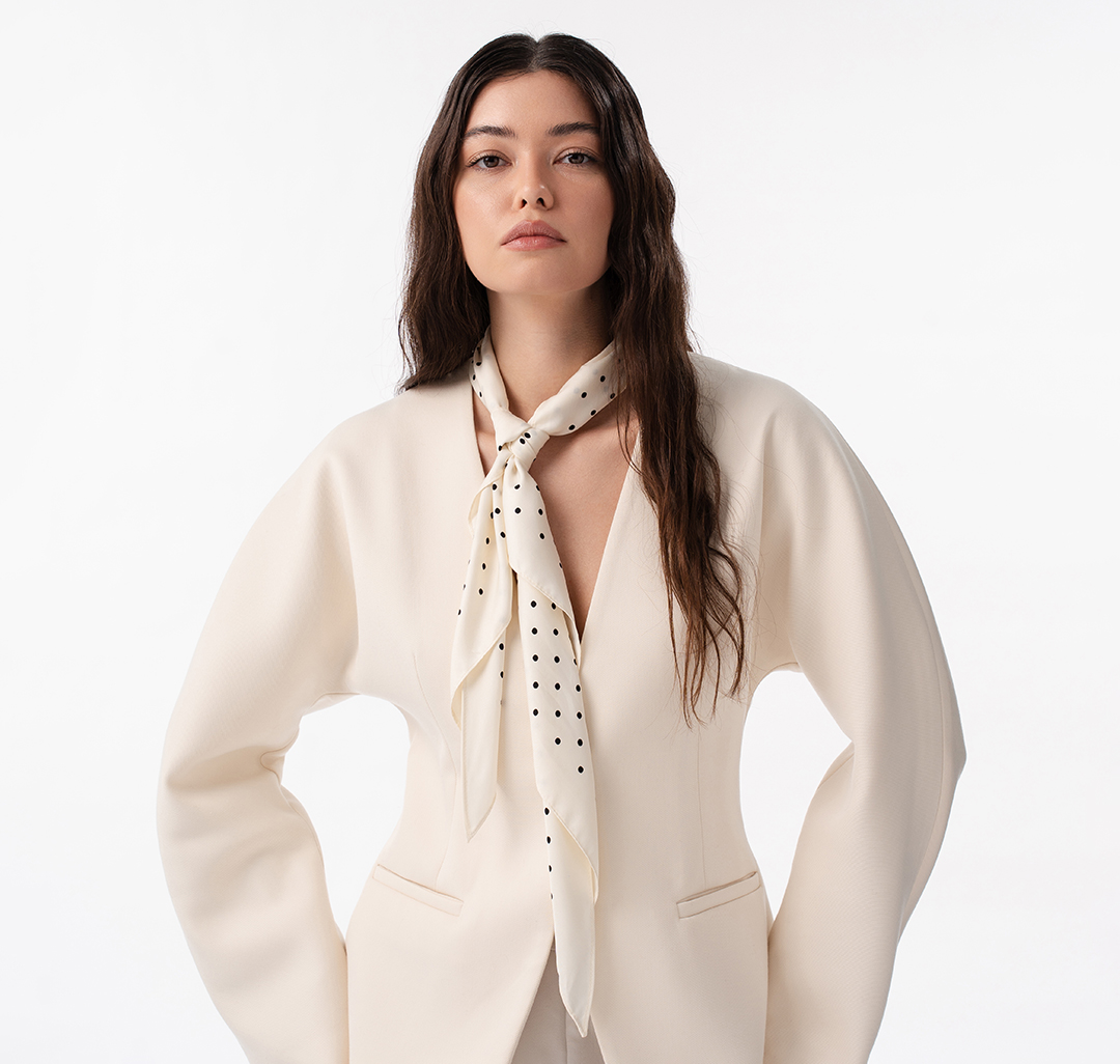 Платок Мармалато, цвет молочный-черный #1