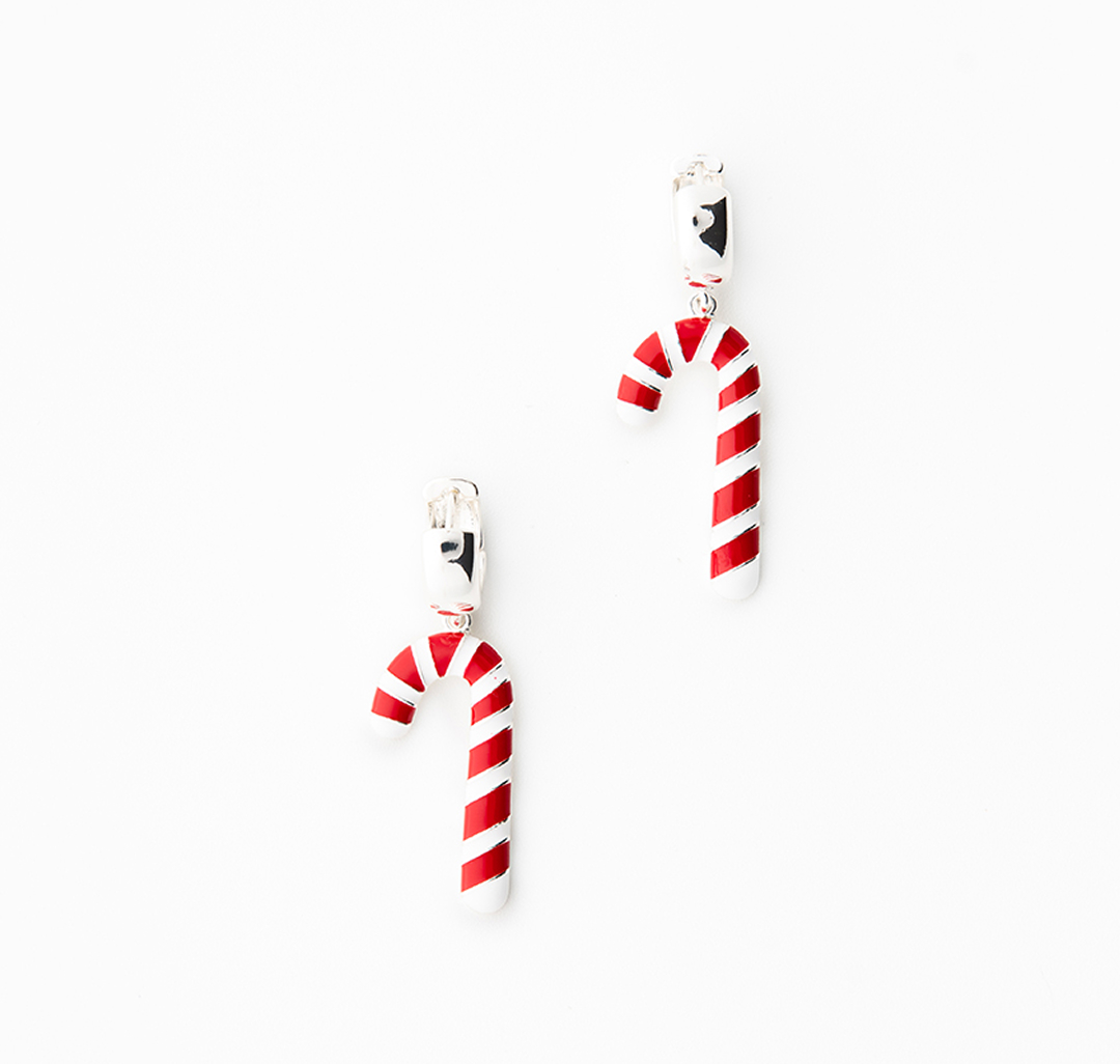 Серьги Мармалато, цвет Красный-белый-белое серебро #1