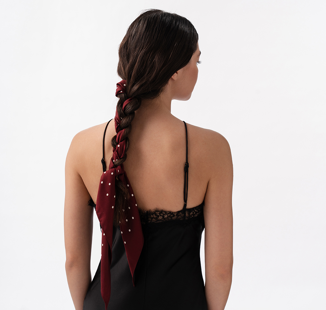 Платок Мармалато, цвет бордовый-молочный #2