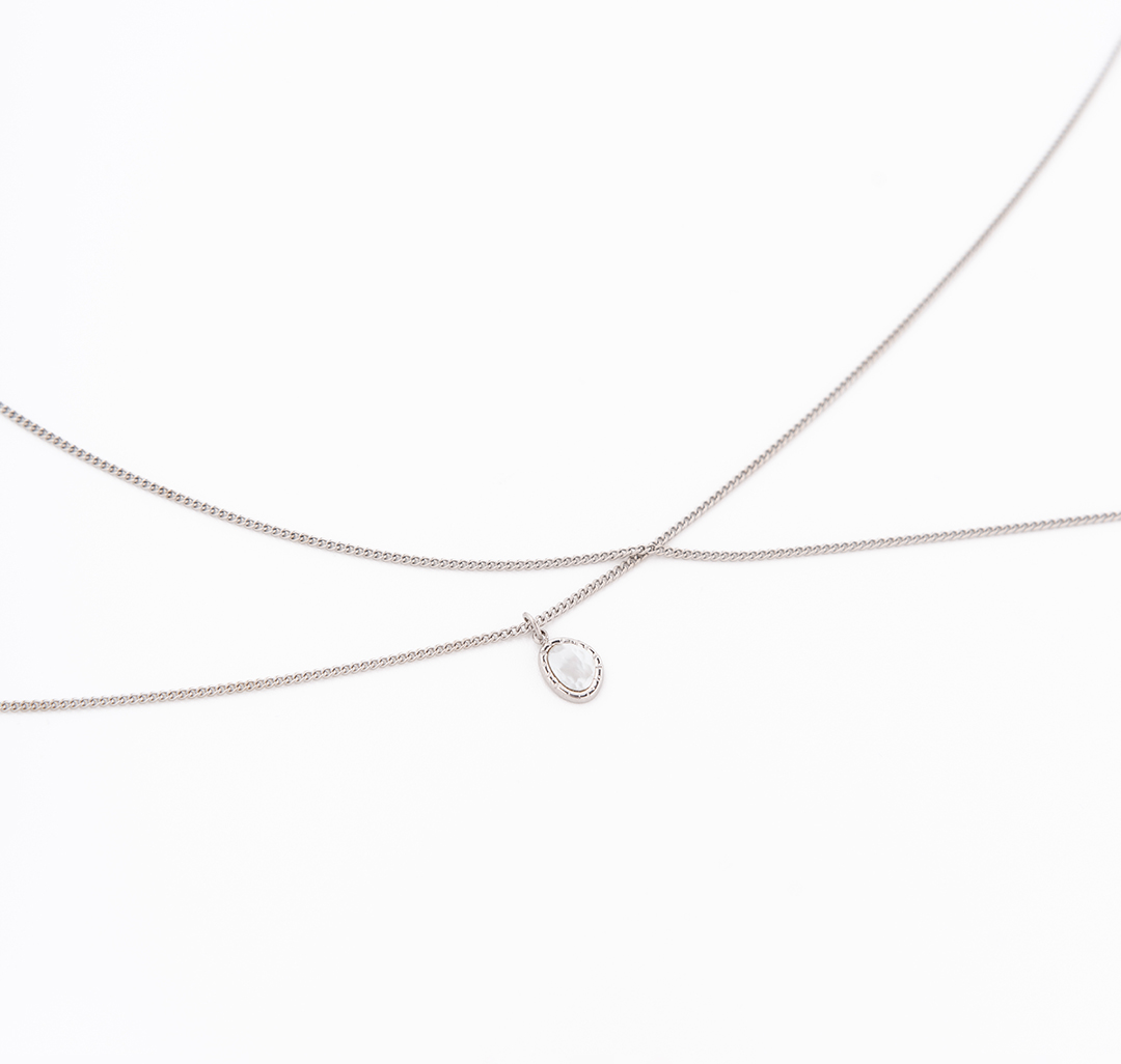 Колье Мармалато, цвет серебро-молочный #2