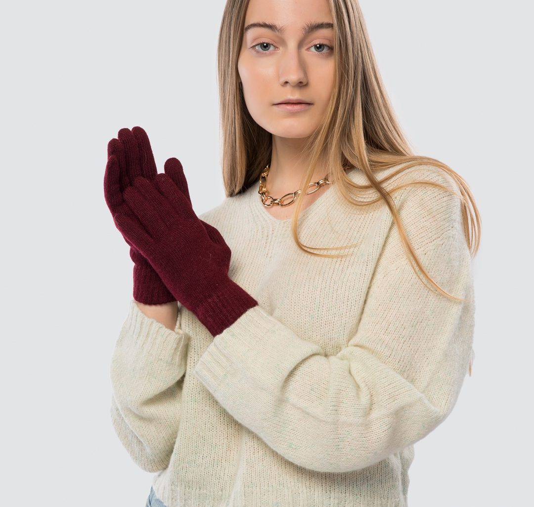 Женские перчатки Мармалато, цвет Винный #2