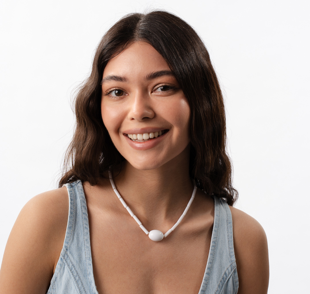 Колье Мармалато, цвет белый-белое серебро #2