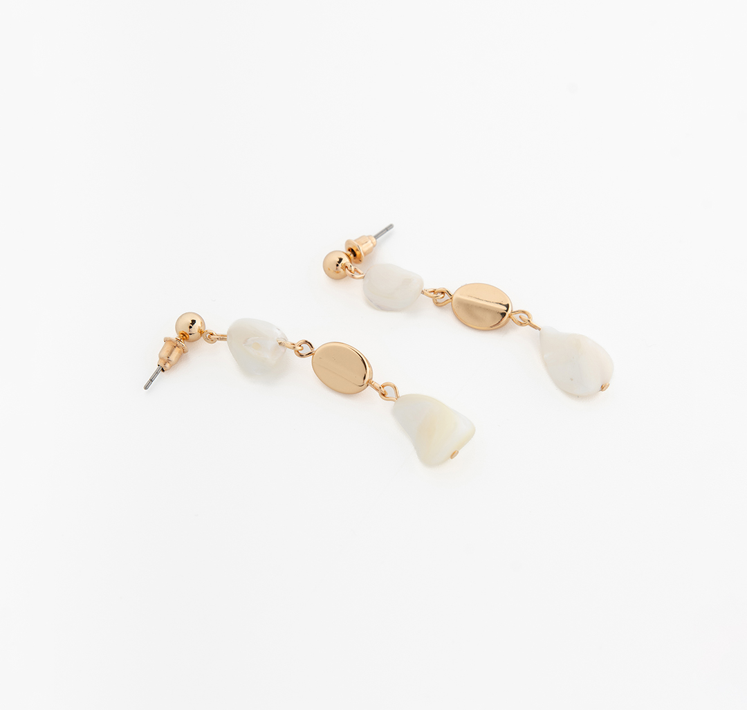 Серьги Мармалато, цвет молочный-золото #4