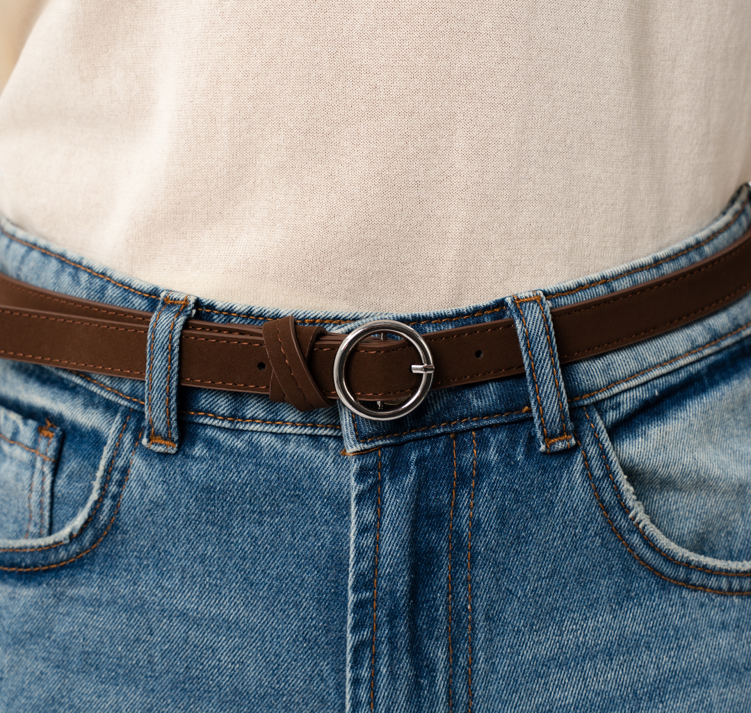 Ремень Мармалато, цвет шоколадный-серебро #4