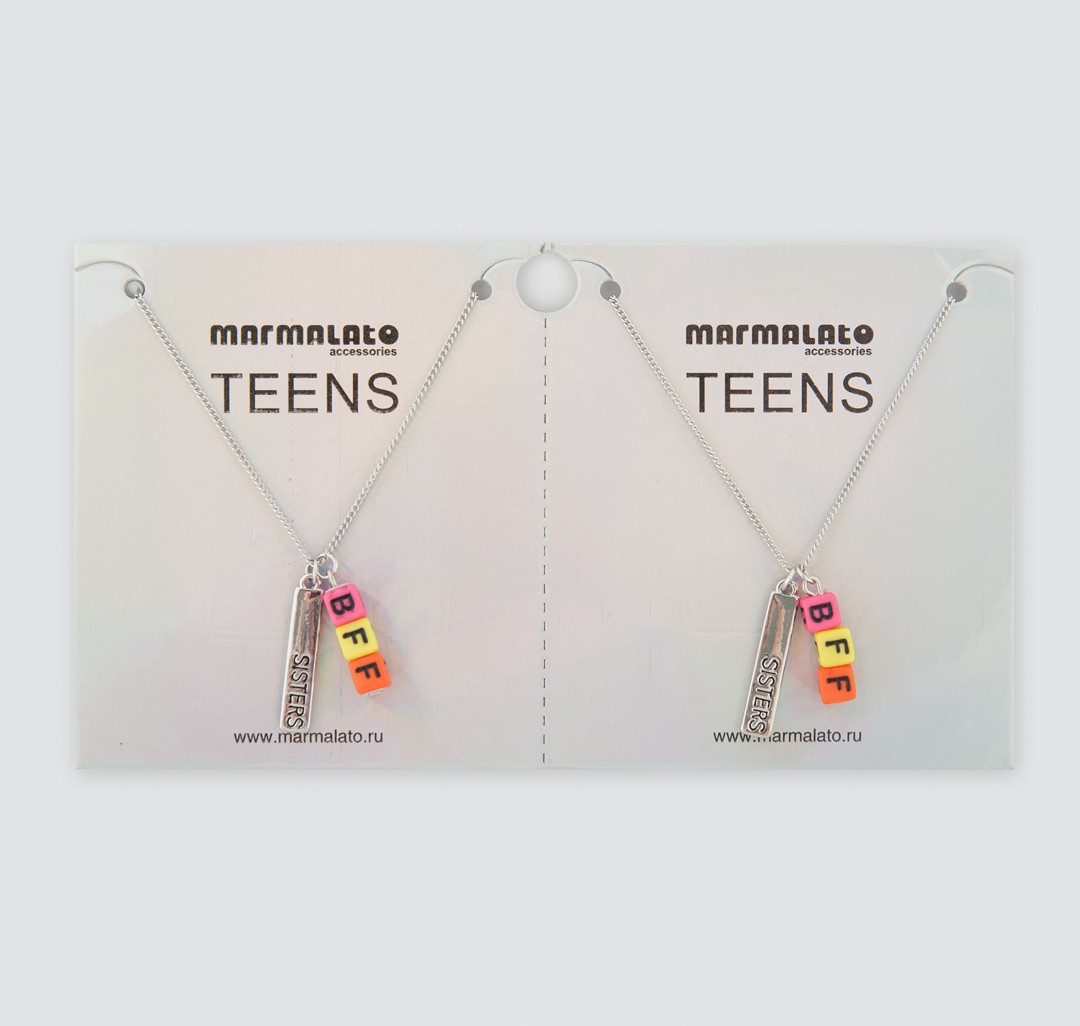 Набор колье (2 шт) Мармалато, цвет серебро-мультиколор #1
