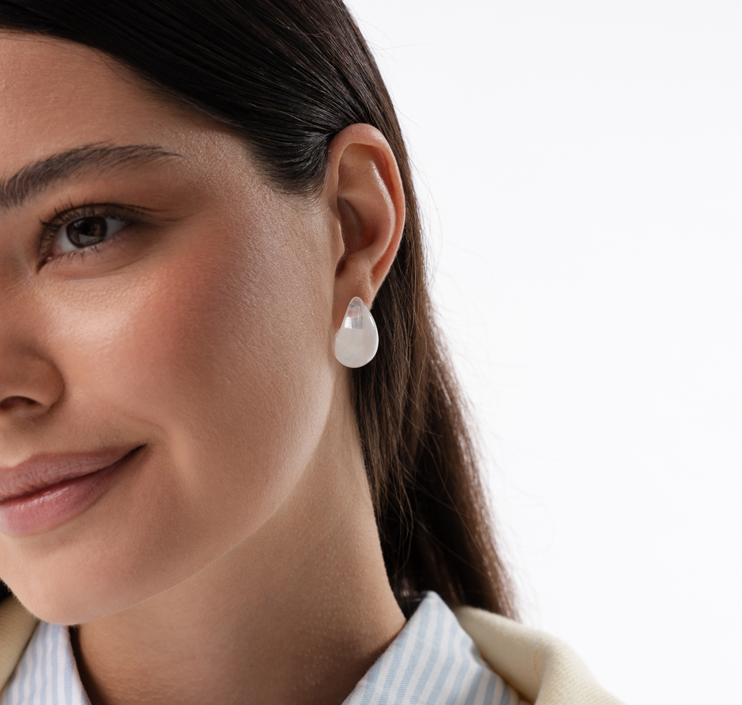 Серьги Мармалато, цвет молочный #1