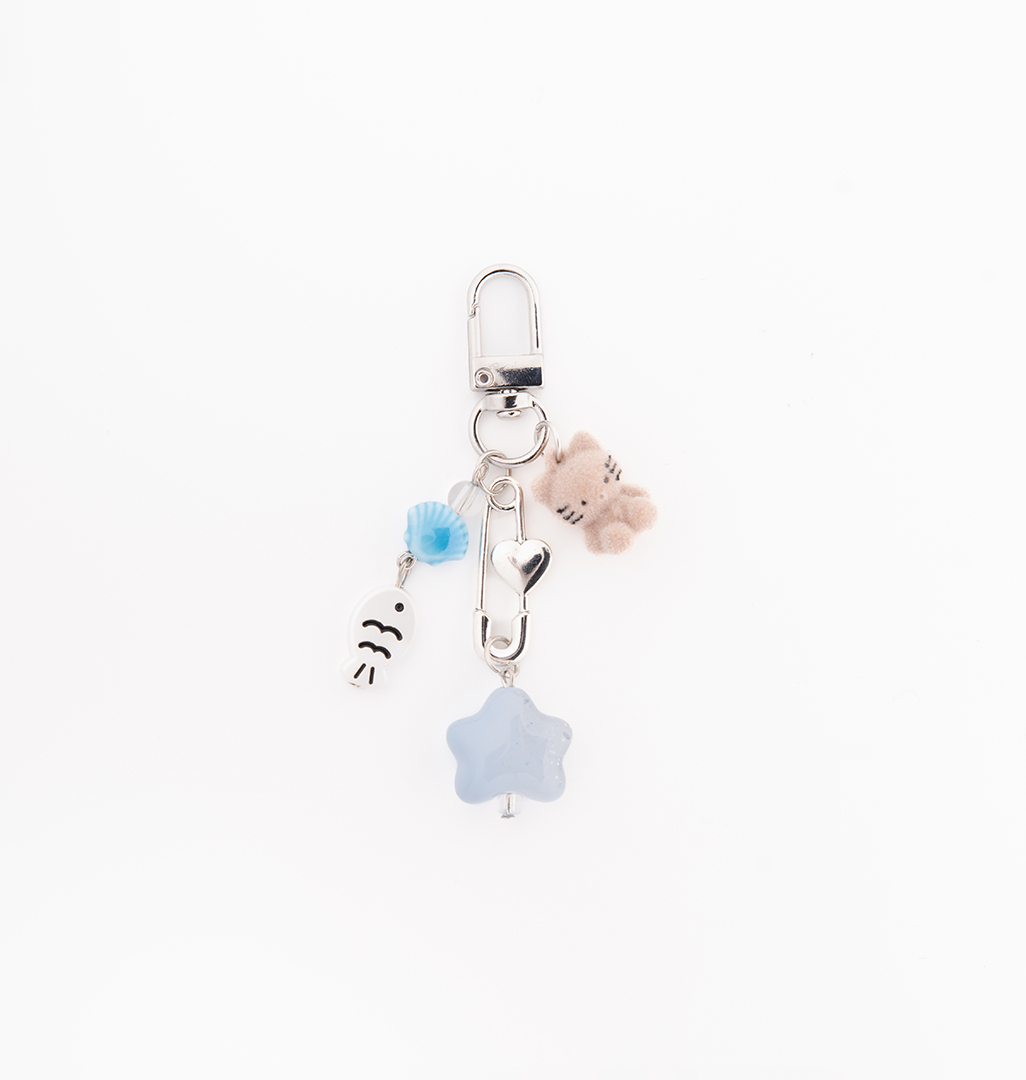 Брелок Мармалато, цвет бежевый-серебро-голубой #1