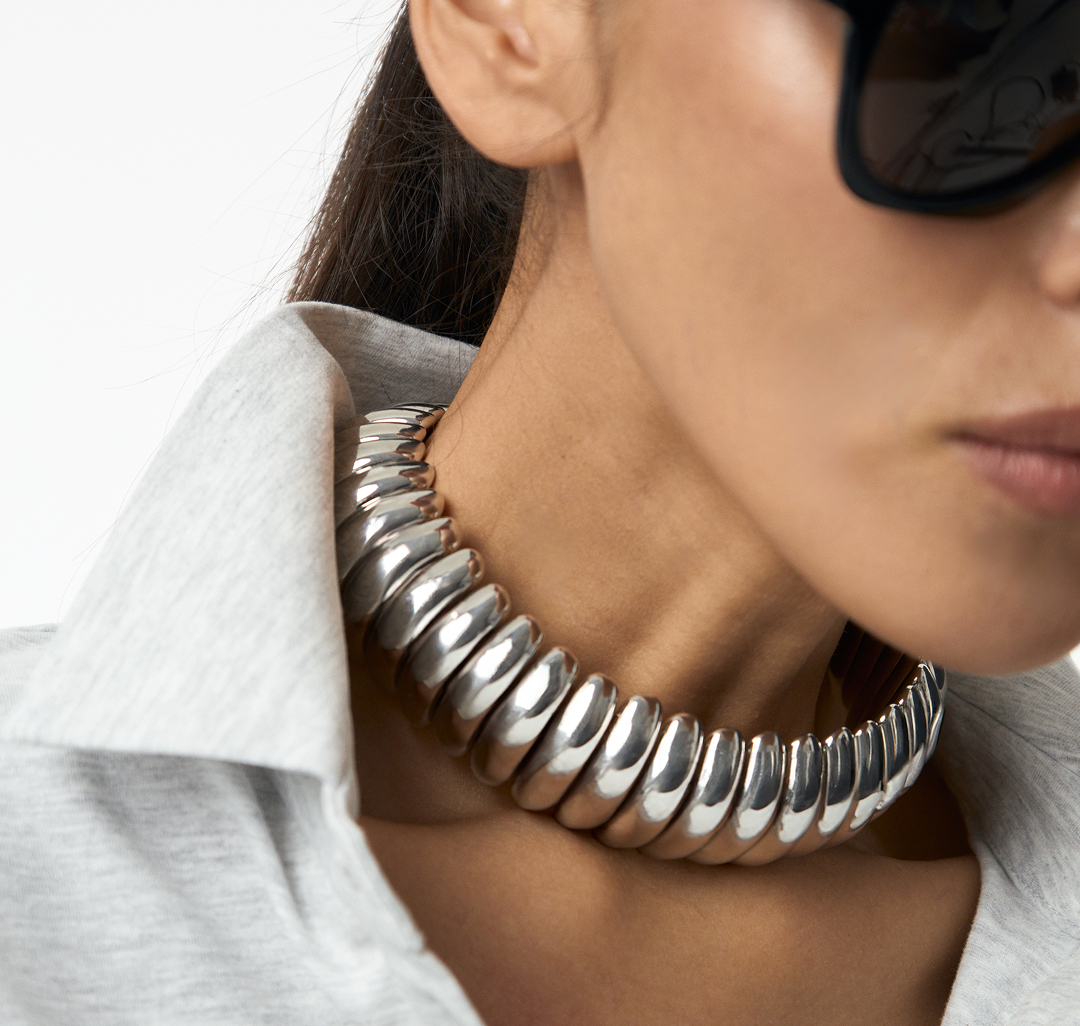 Колье Мармалато, цвет Белое серебро #1