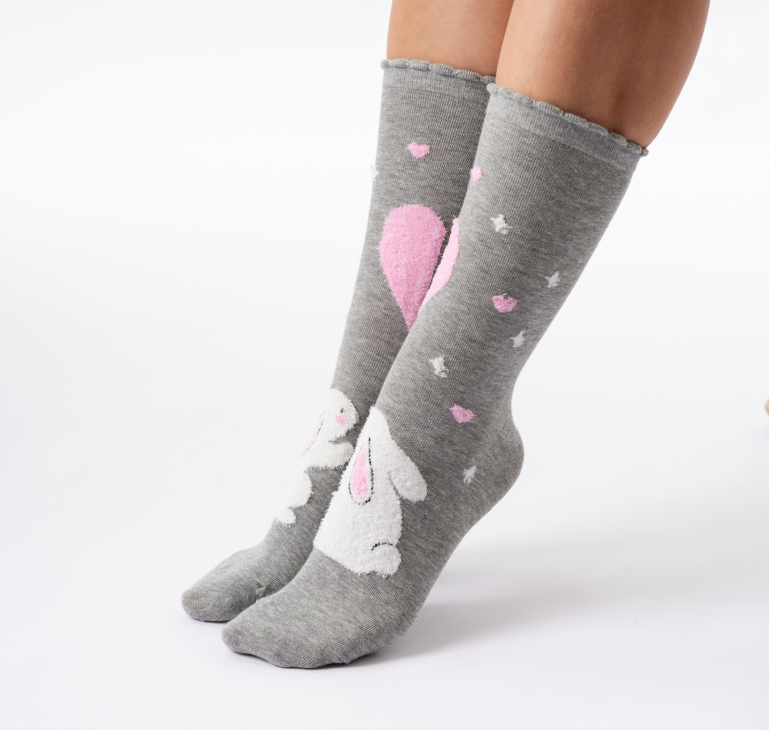 Носки (1 пара) Мармалато, цвет Серый-белый-розовый #8