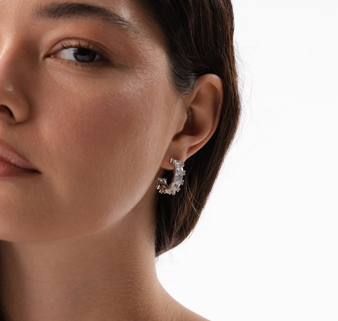 Серьги Мармалато, цвет серебро-прозрачный #1