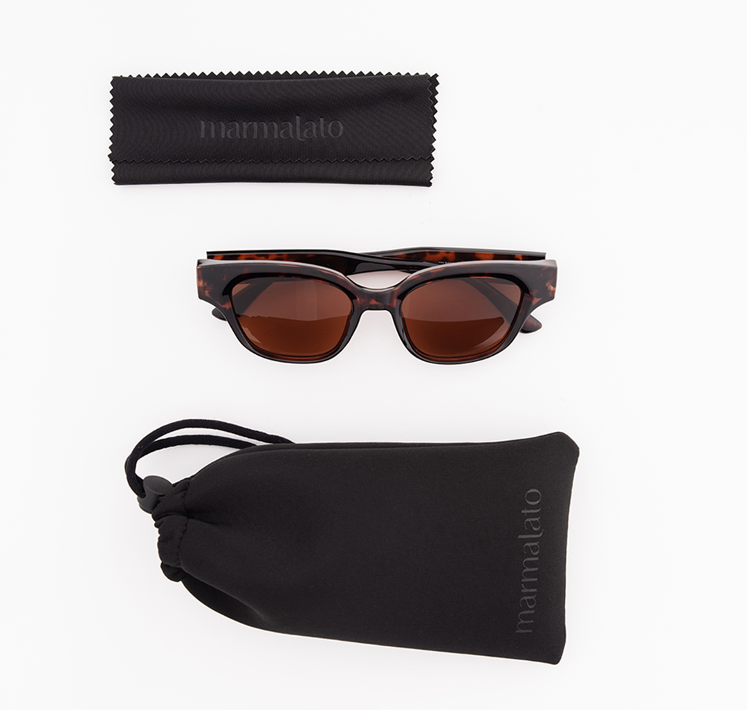 Очки с чехлом Мармалато, цвет черный-коричневый #10