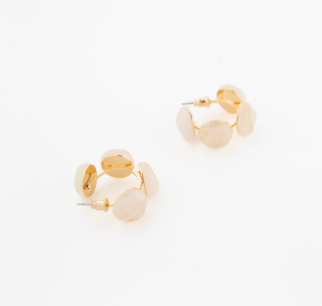 Серьги Мармалато, цвет молочный-золото #4