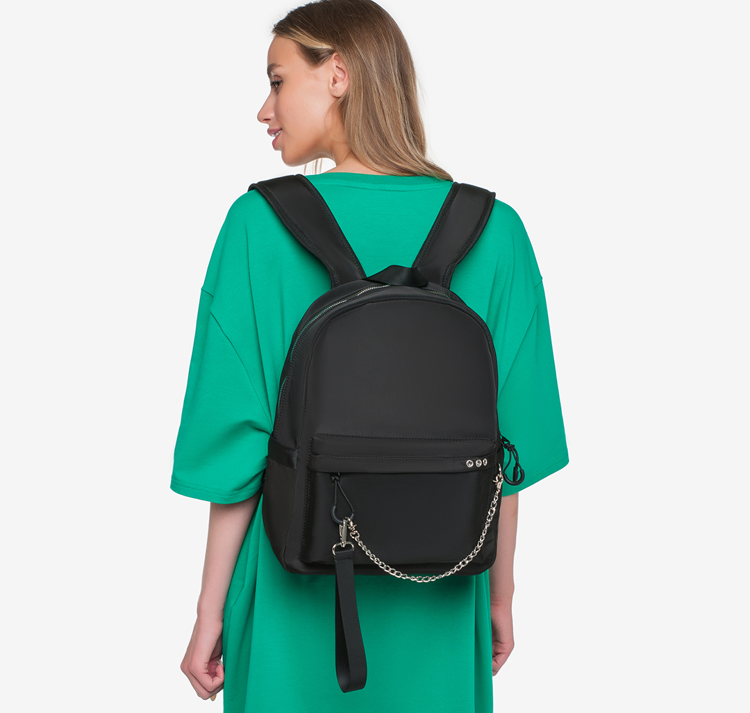 Текстильный женский рюкзак с цепью Мармалато, цвет Черный #2