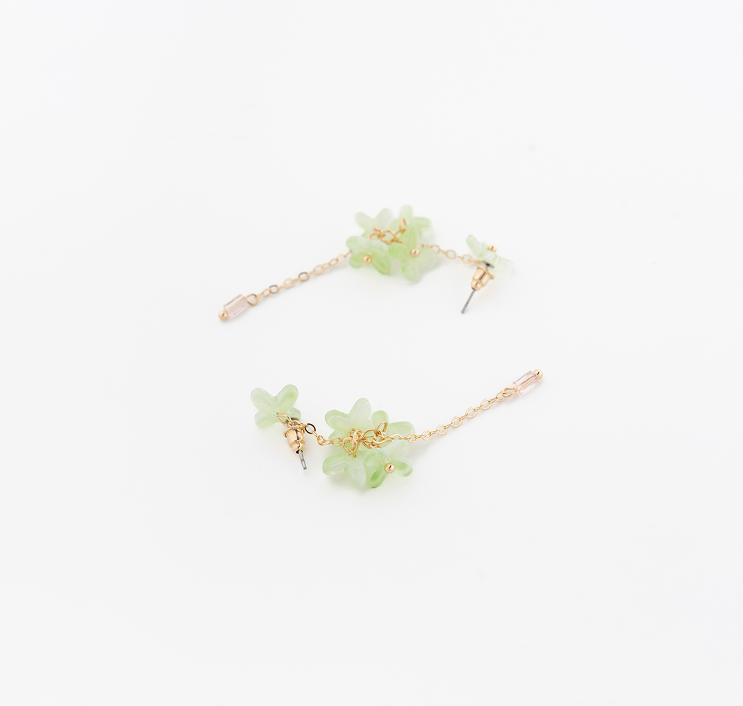 Серьги Мармалато, цвет зеленый-розовый-золото #4