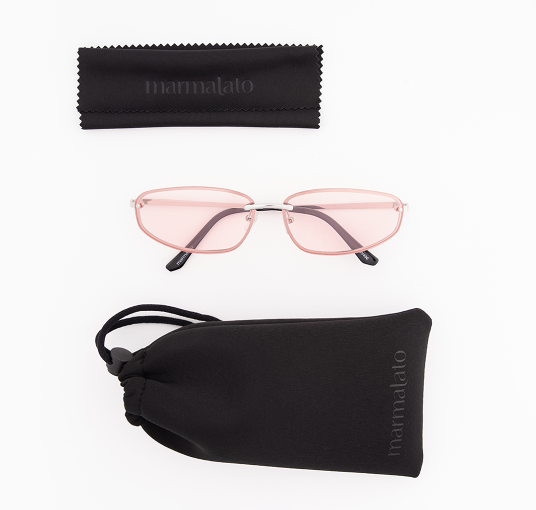 Очки с чехлом Мармалато, цвет розовый-серебро #8