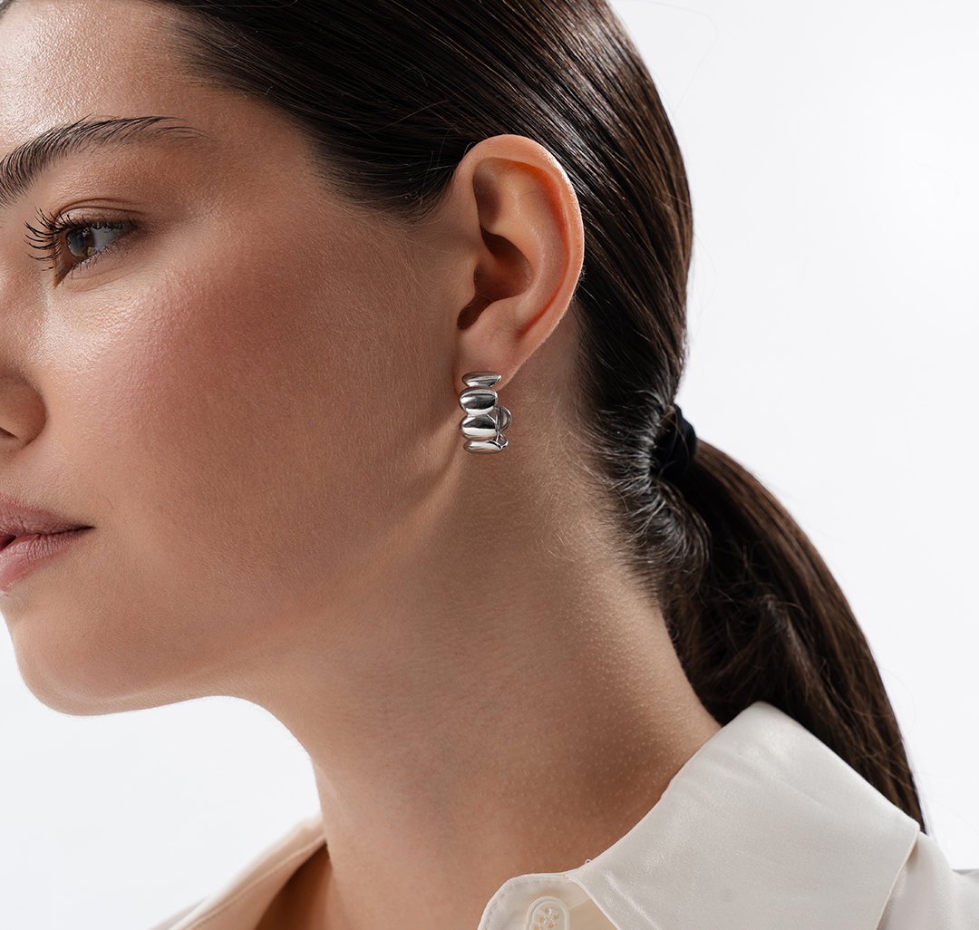 Серьги Мармалато, цвет серебро #4