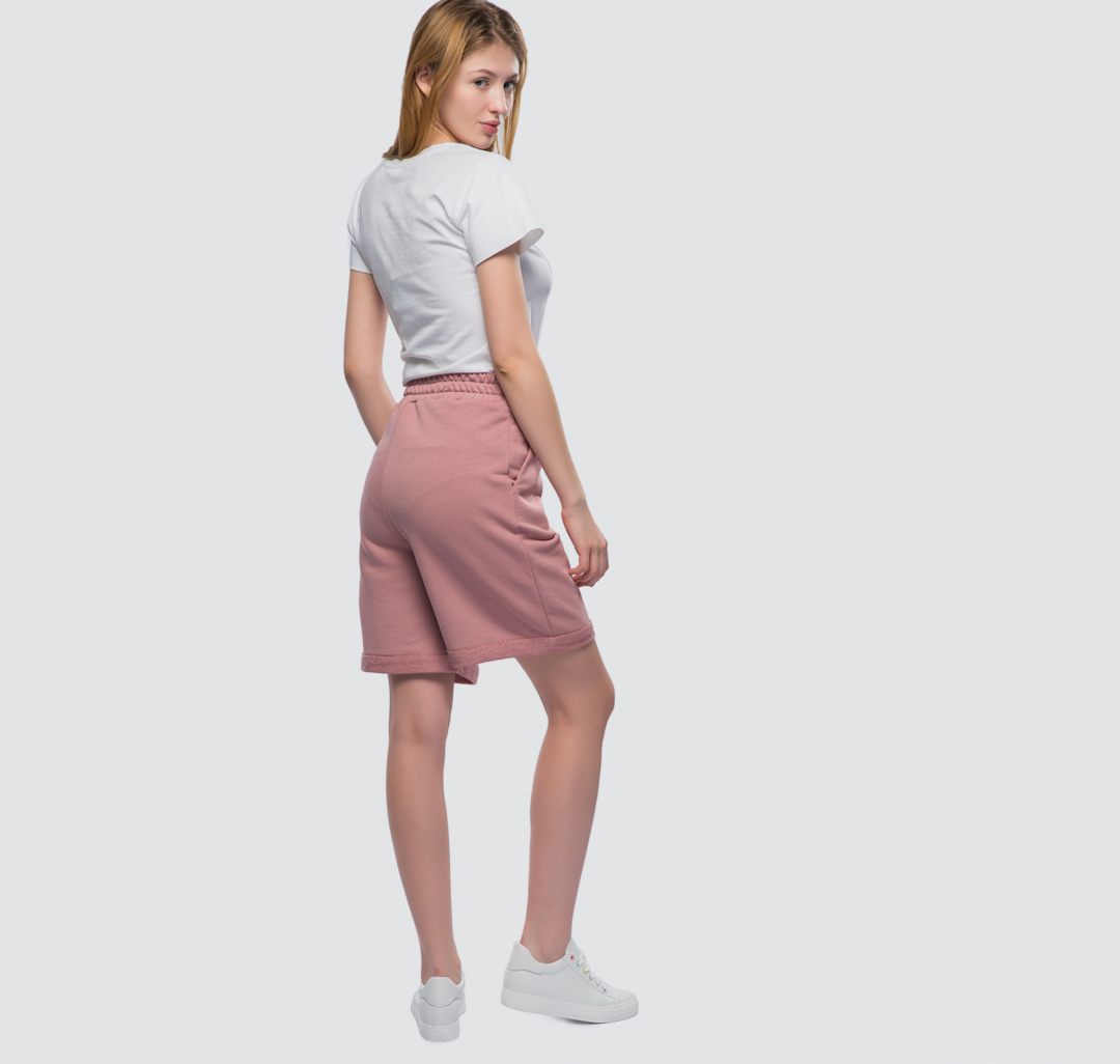 Женские шорты свободного кроя Мармалато, цвет Пудровый #5