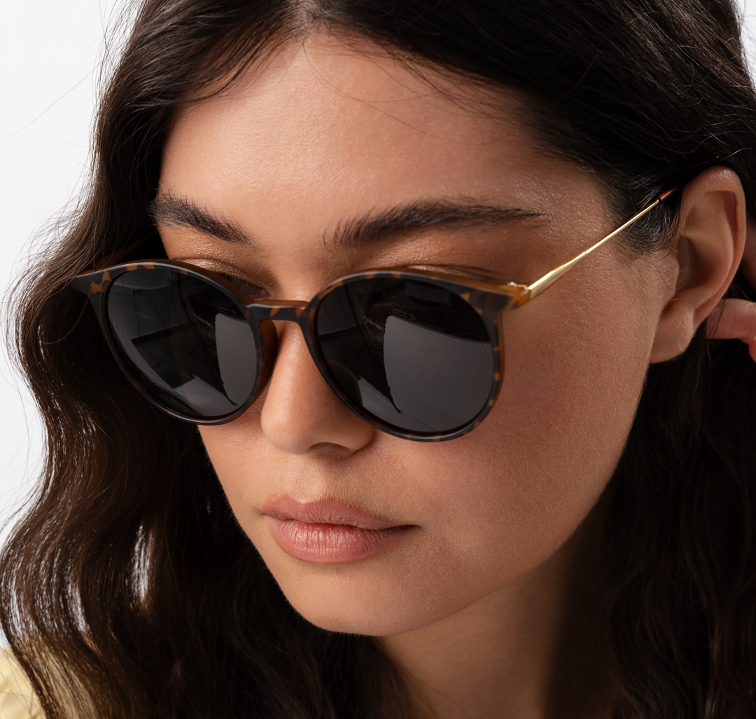 Очки с чехлом Мармалато, цвет черный-коричневый-золото #1