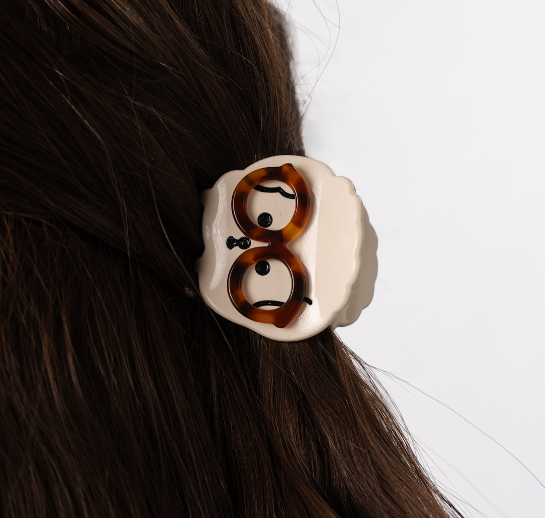 Заколка-краб Мармалато, цвет молочный-черный-коричневый #2