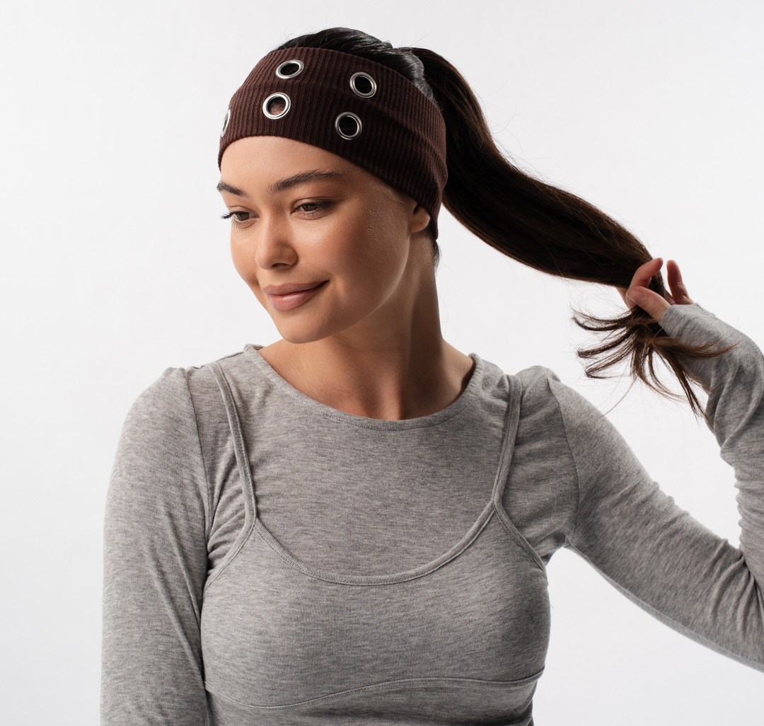 Повязка для волос Мармалато, цвет коричневый-серебро #1